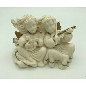 1997 WINDSONG ANGELS - ♫ Playing Music ♫ ♪ - Christmas Figurine Roman Inc 83653